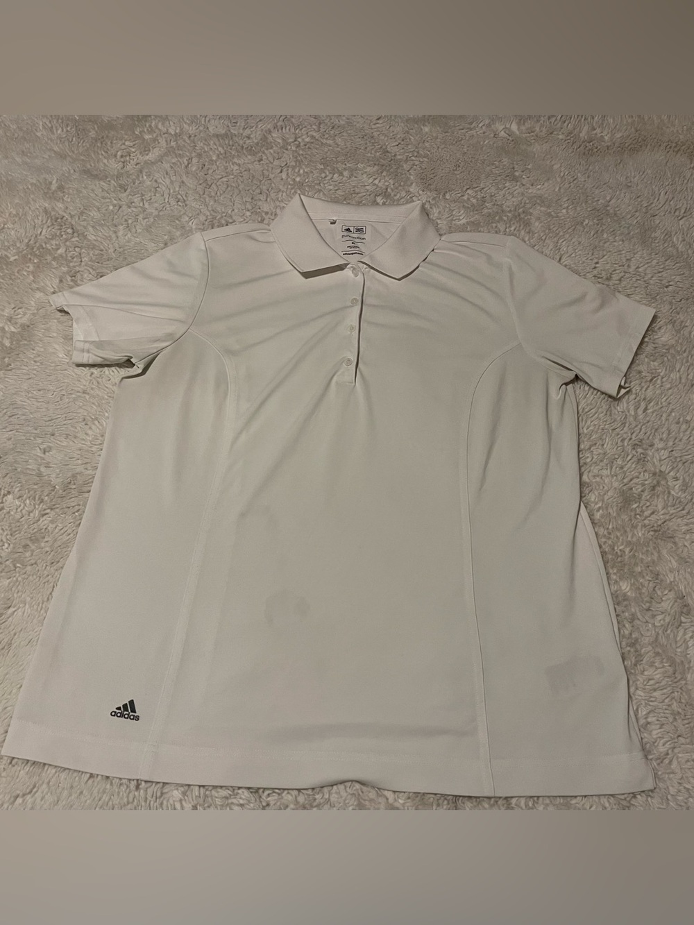 Adidas Golf Women's Polo Shirt XL White Short Sleeve Performance Top